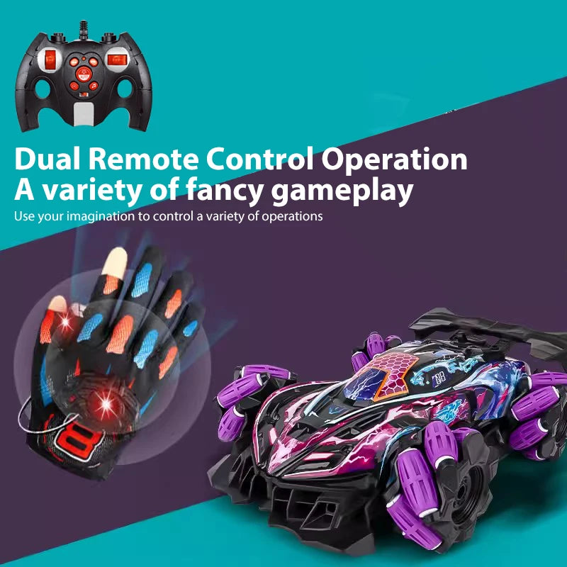 Wltoys F1 Drift RC Car - LED Lights, Music, 2.4G Gesture Control, 4WD Stunt Car for Kids
