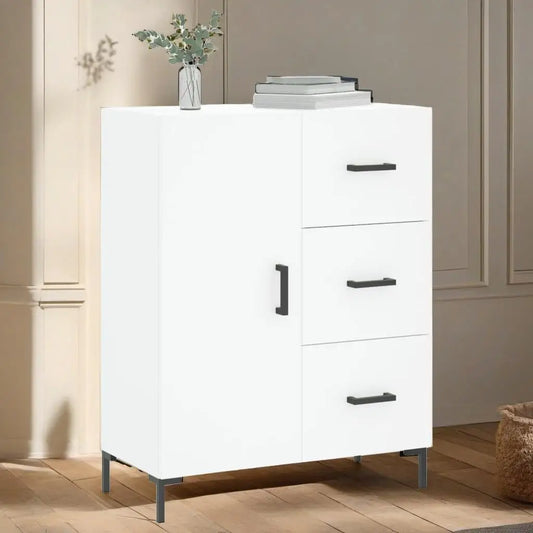 Modern White Sideboard - 69.5X34X90 Cm Storage Cabinet in Engineered Wood