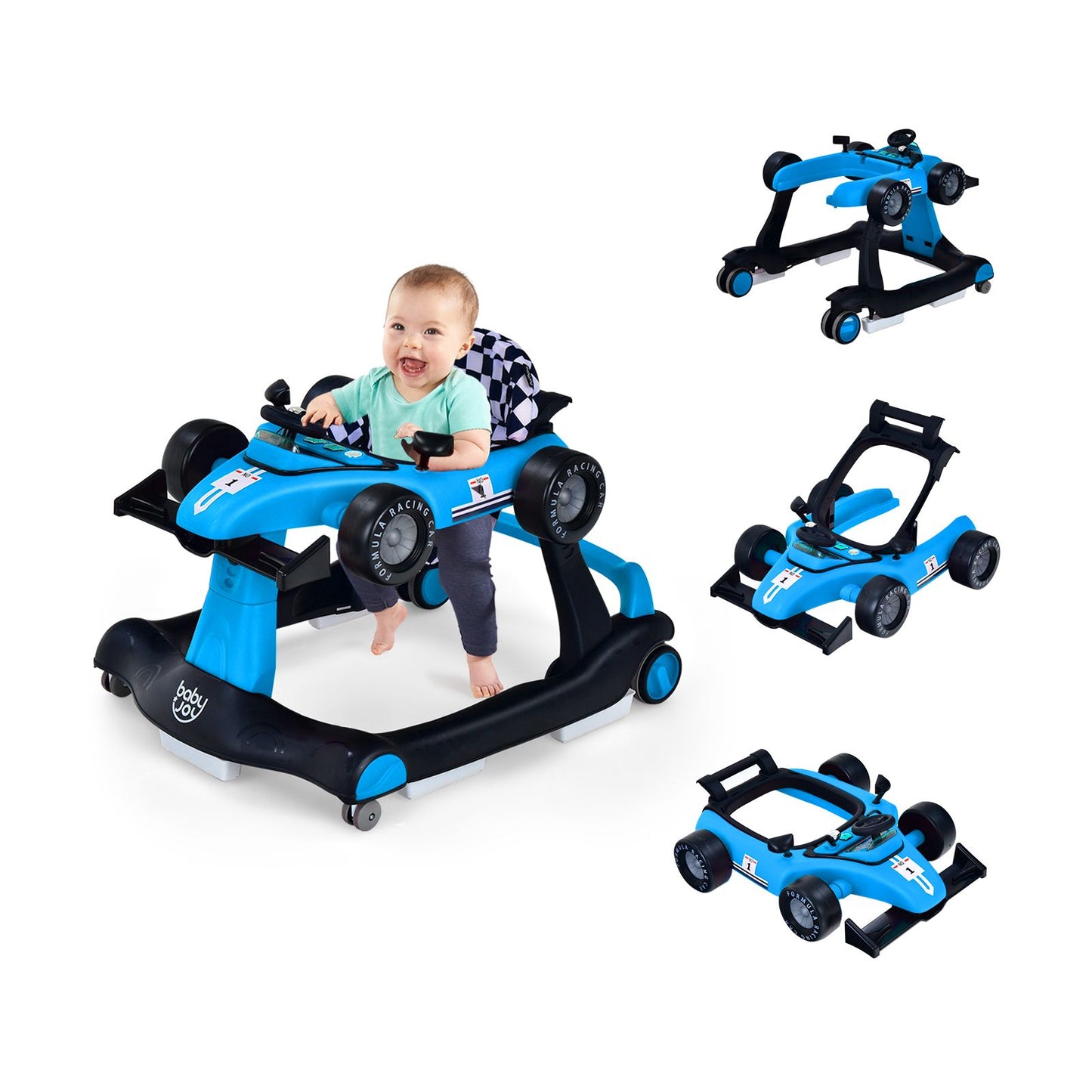 Versatile 4-In-1 Baby Push Walker - Adjustable Height & Speed for Growing Toddlers