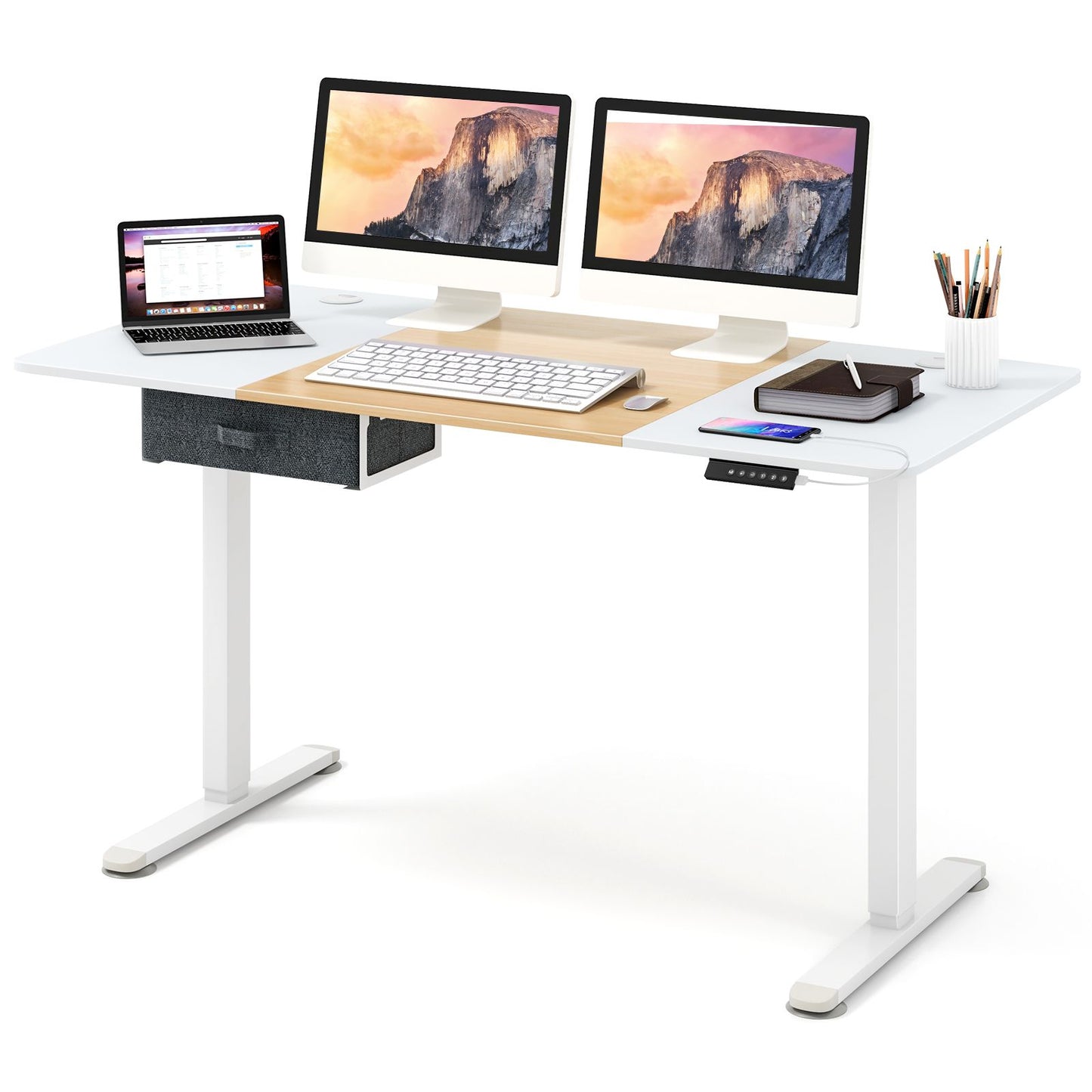 Transform Your Workspace: Electric Height Adjustable Standing Desk with USB Charging Port