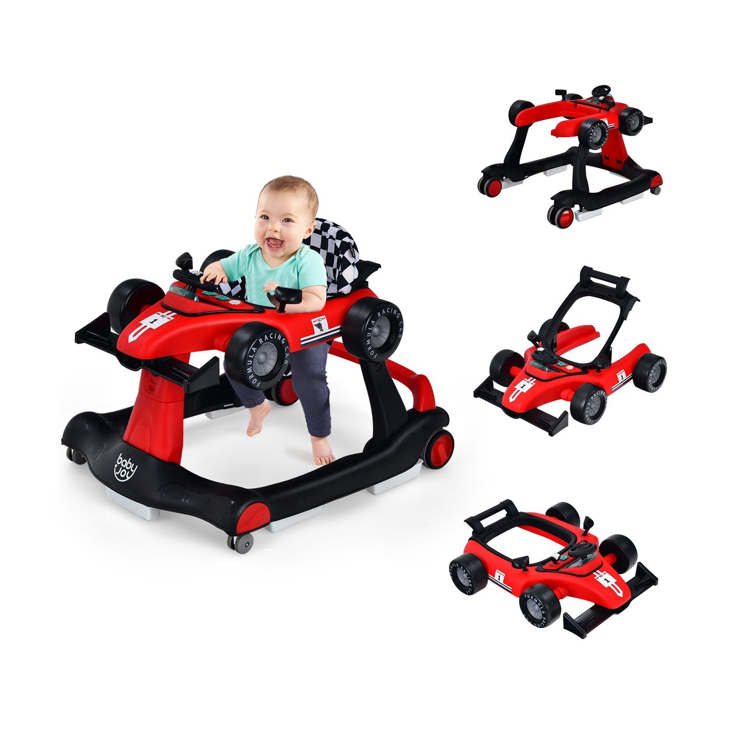 Versatile 4-In-1 Baby Push Walker - Adjustable Height & Speed for Growing Toddlers