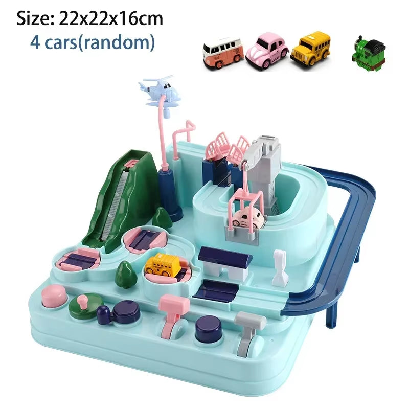 Ultimate Racing Rail Car Adventure Set - Interactive Educational Toy for Kids with Trains, Animals, and Space Rockets!