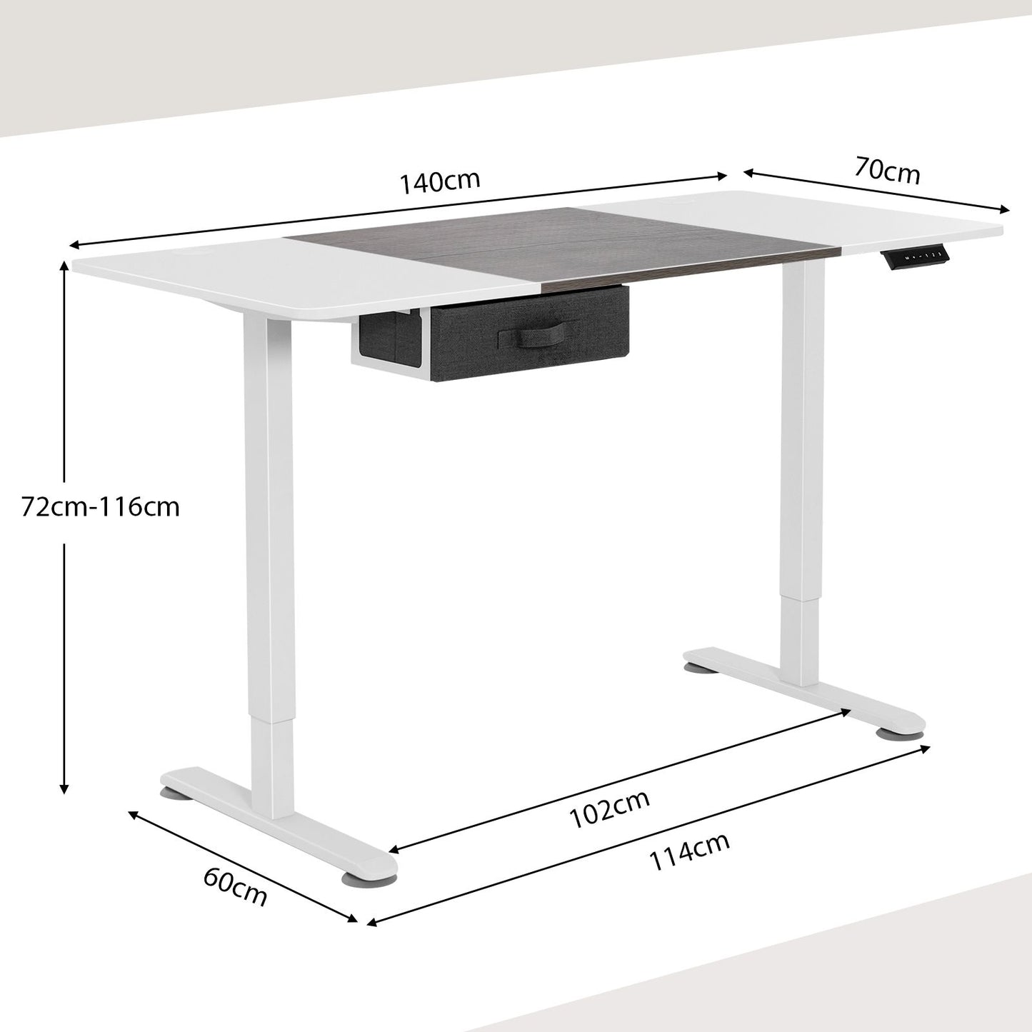 Transform Your Workspace: Electric Height Adjustable Standing Desk with USB Charging Port