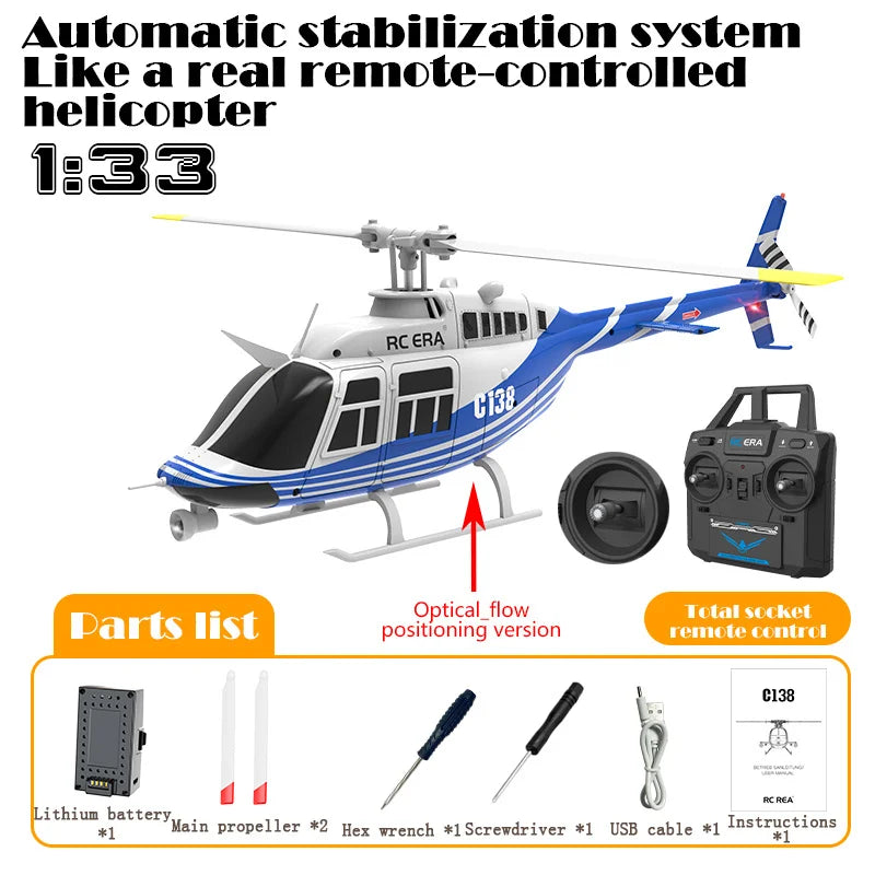 Experience the Thrill of Flight with the RC ERA C138 1:36 Remote Control Bell 206 Helicopter - Altitude Hold & 6-Axis Gyro Technology!