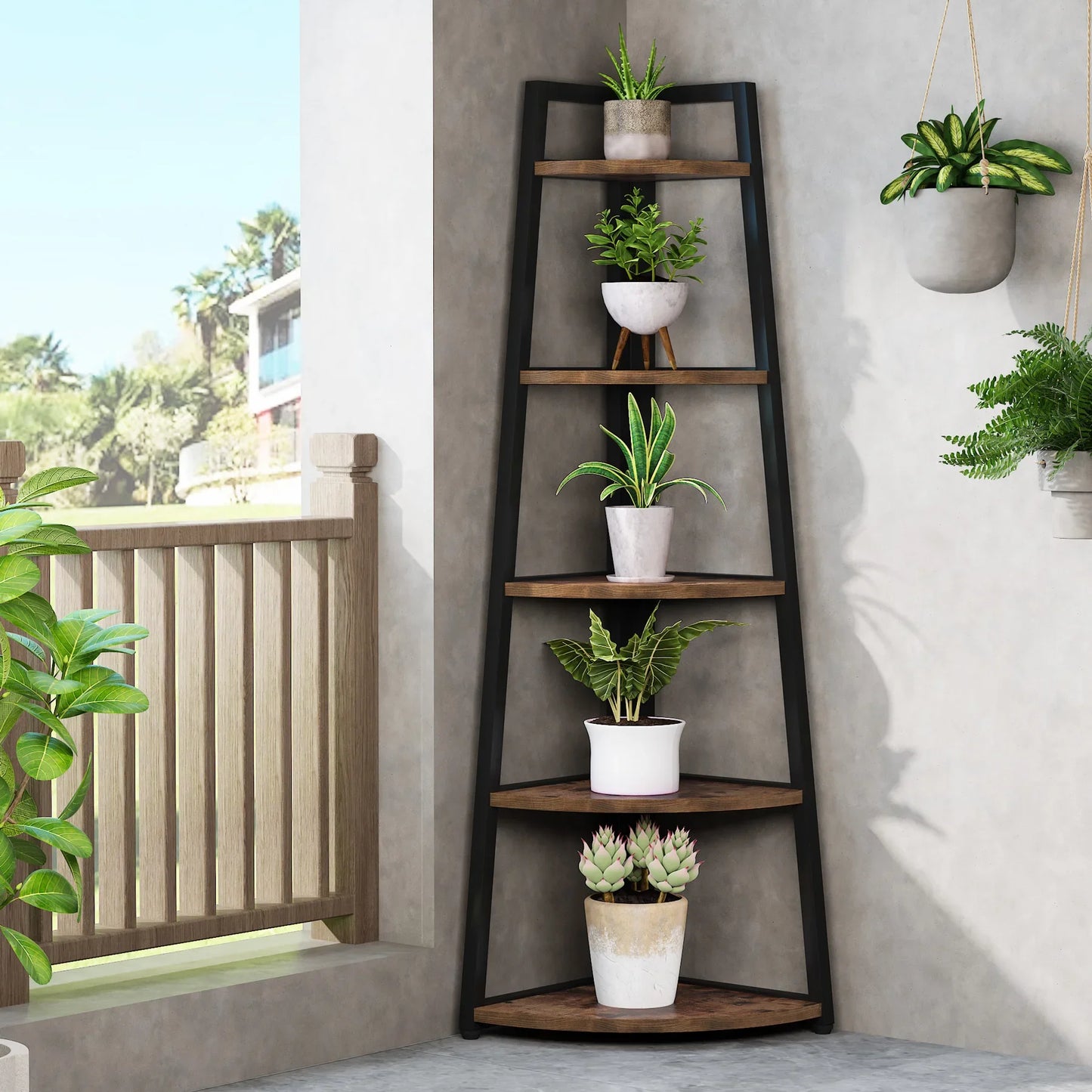 Bookcase Corner Book Shelf Rack Wood Bookshelf Storage Shelves