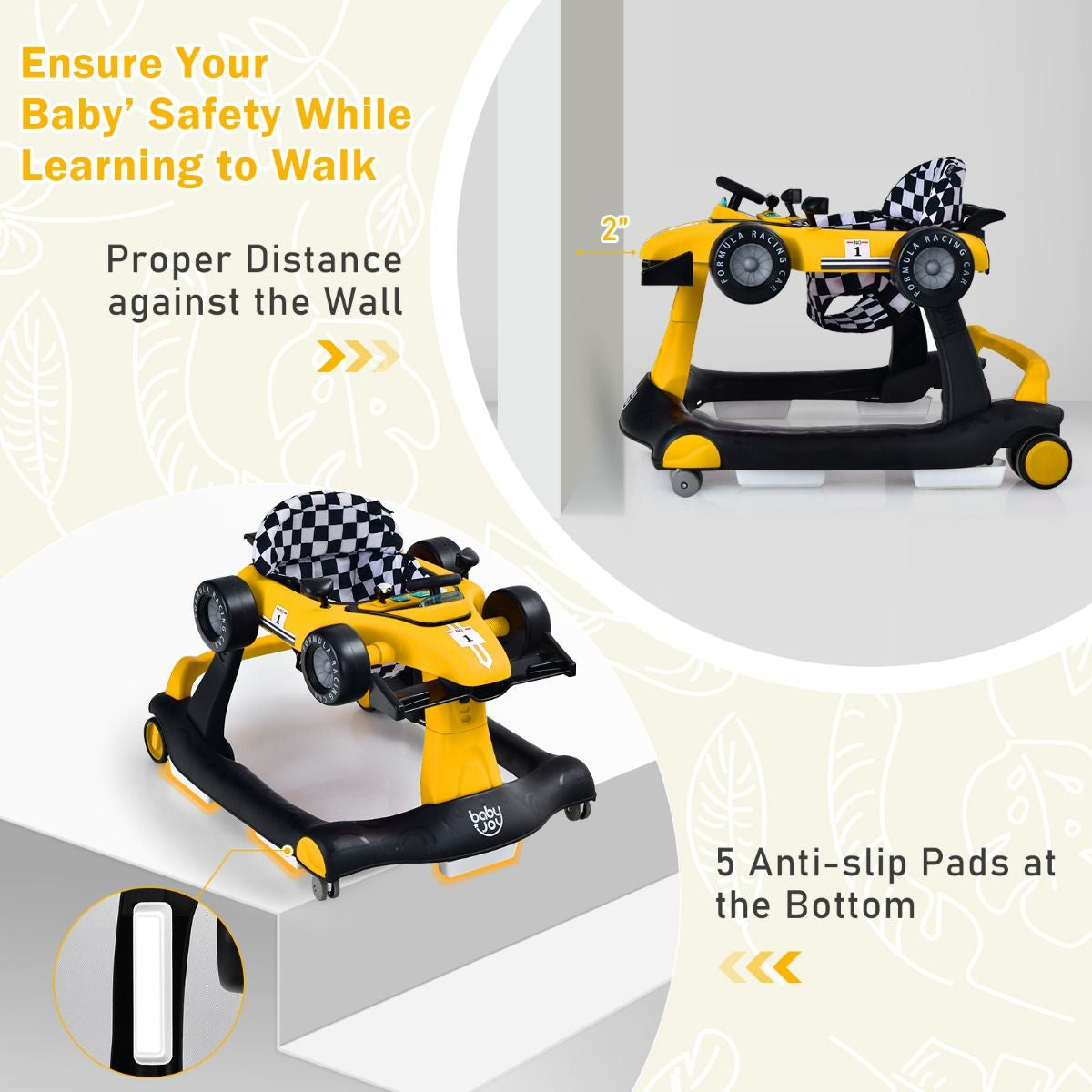 Versatile 4-In-1 Baby Push Walker - Adjustable Height & Speed for Growing Toddlers