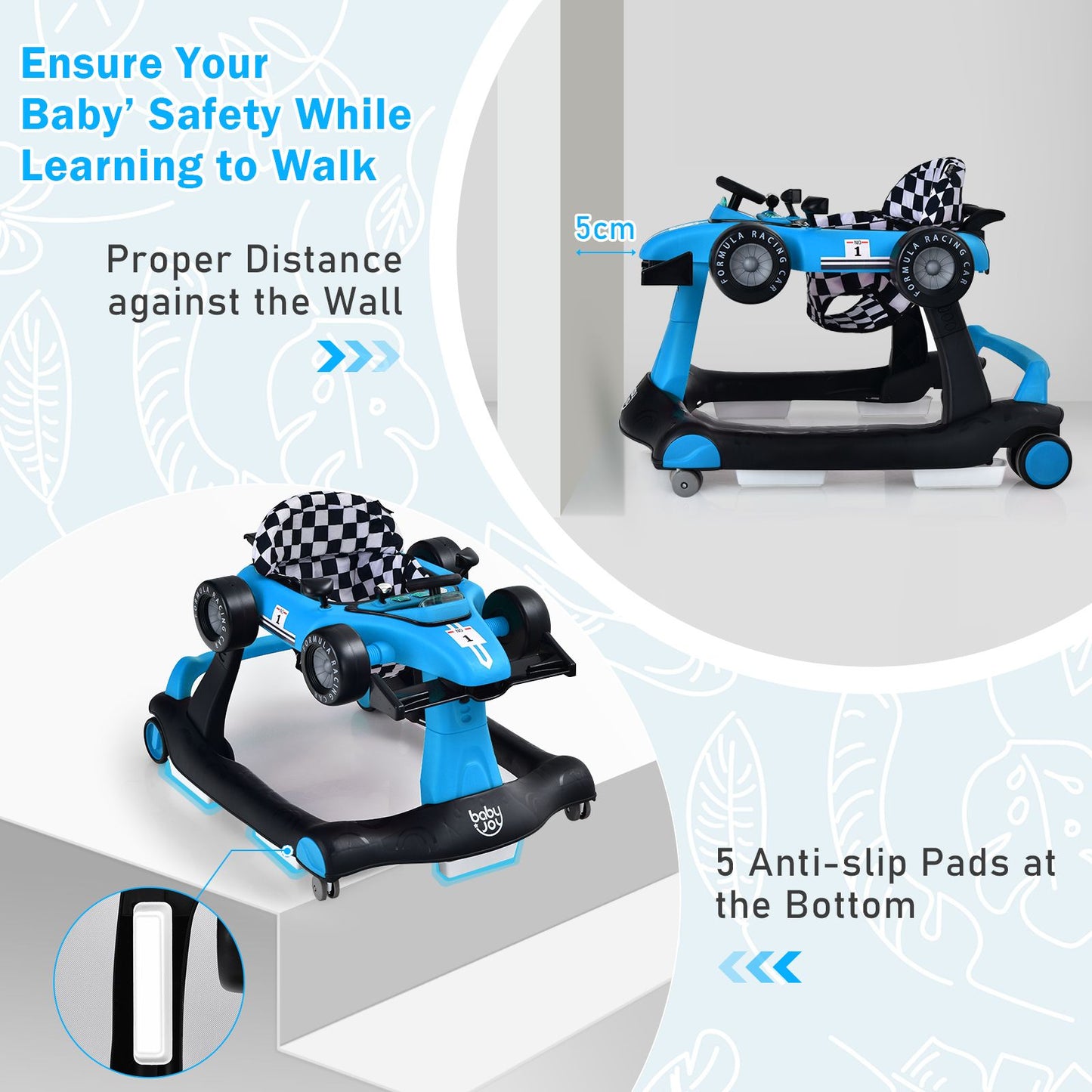 Versatile 4-In-1 Baby Push Walker - Adjustable Height & Speed for Growing Toddlers