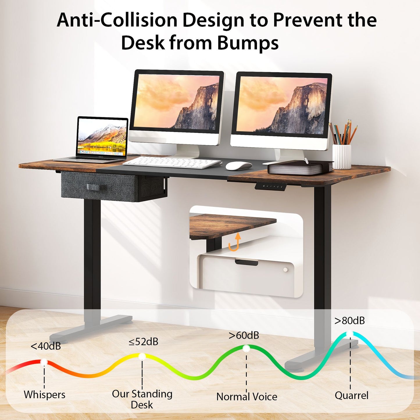 Transform Your Workspace: Electric Height Adjustable Standing Desk with USB Charging Port