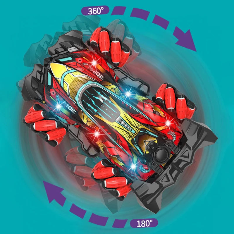 F1 RC Drift Car with LED Lights & Music - 2.4G Gesture Control Stunt Car for Kids - 4WD Electric Fun!