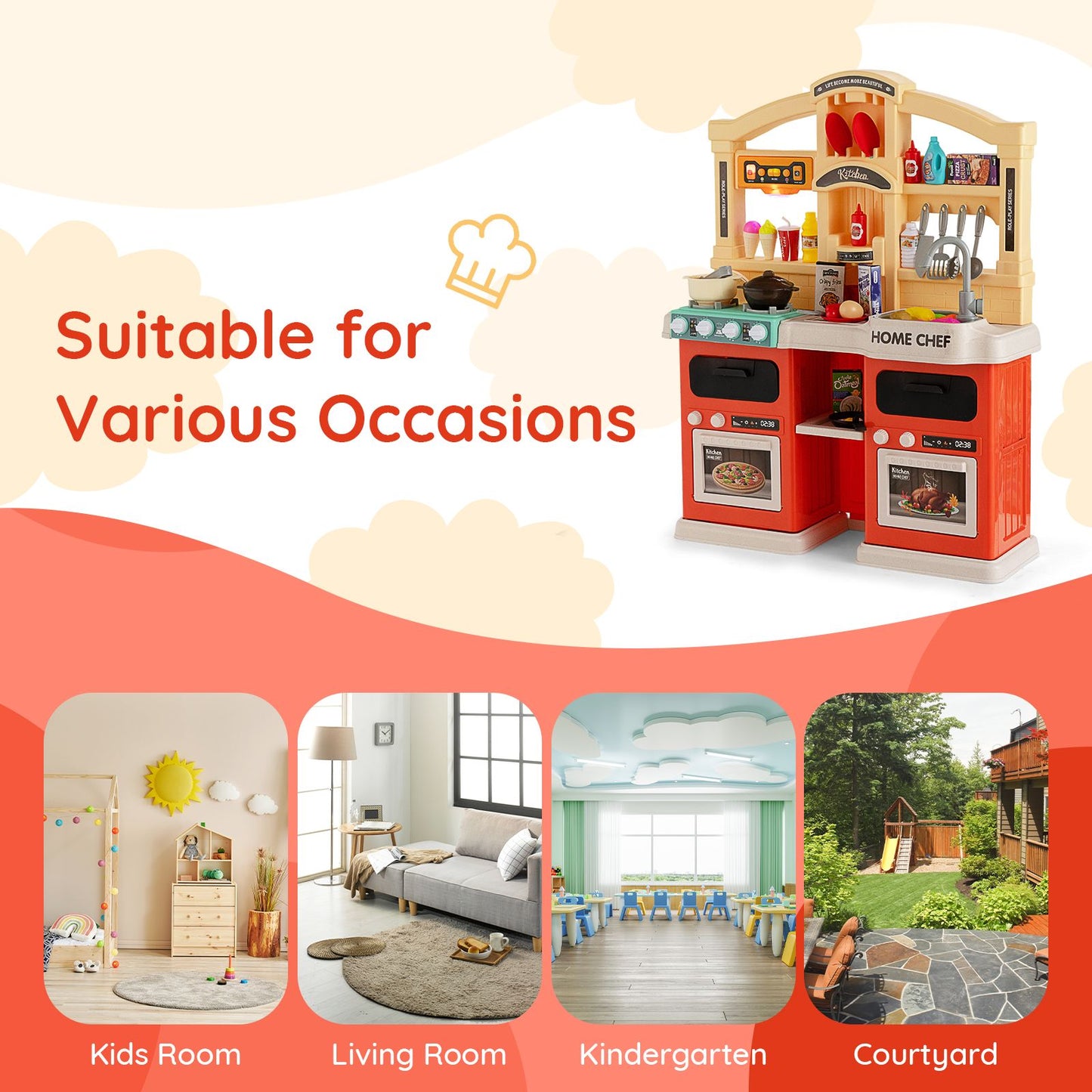 Ultimate 69-Piece Kids Kitchen Playset with Realistic Boiling and Vapor Effects!
