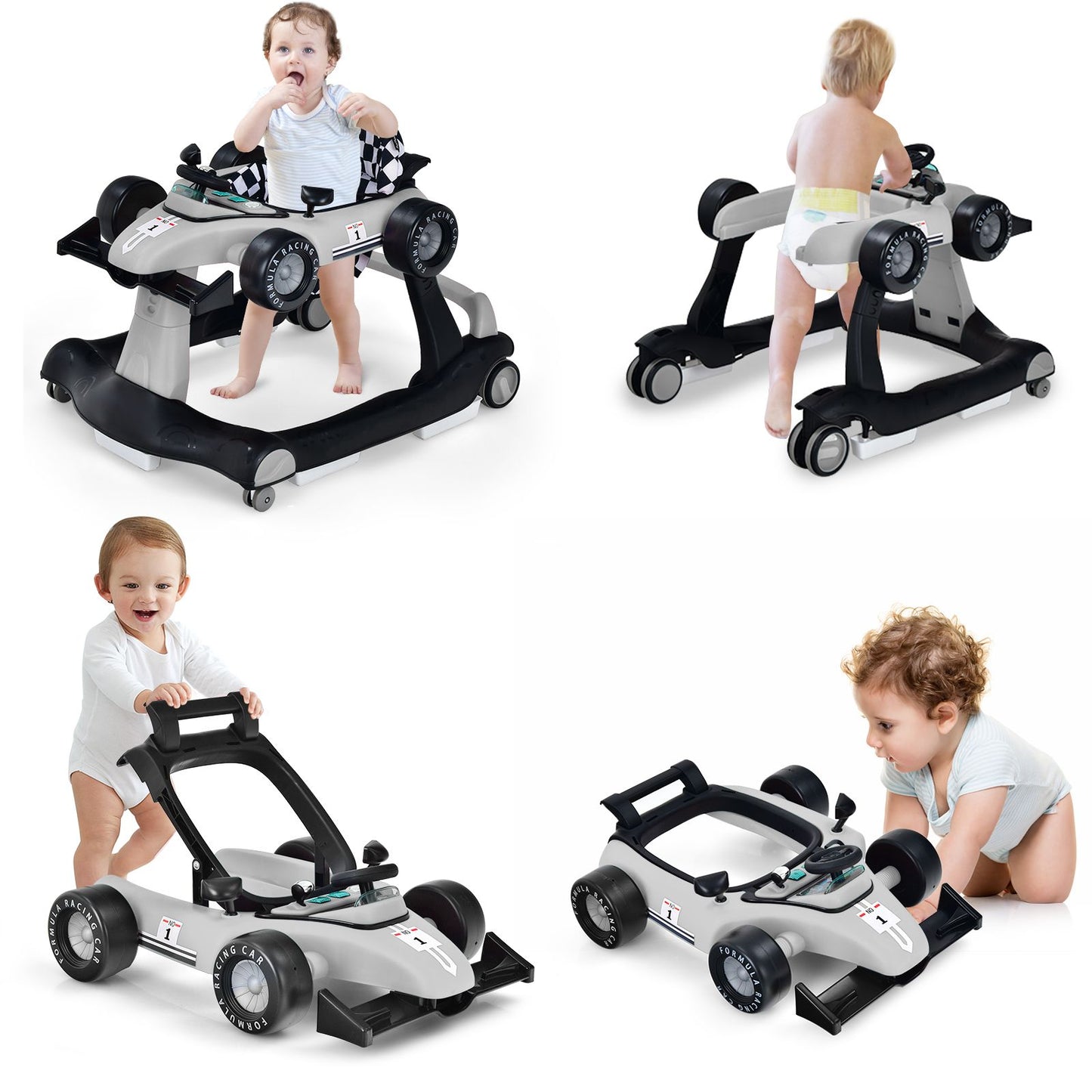 Versatile 4-In-1 Baby Push Walker - Adjustable Height & Speed for Growing Toddlers