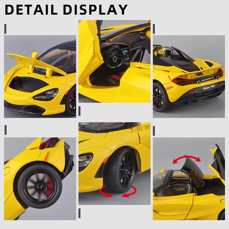 Mclaren 720S 1:24 Diecast Model Car with Sound & Light - Perfect Gift for Boyfriends and Kids!