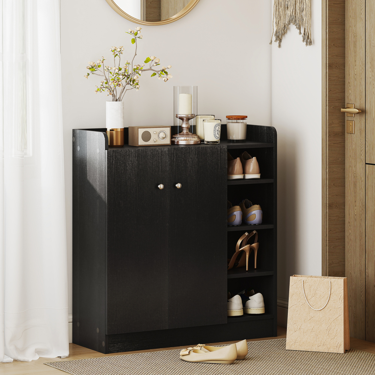 Adjustable Shoe Storage Cabinet - Organize & Tidy Up to 12 Pairs