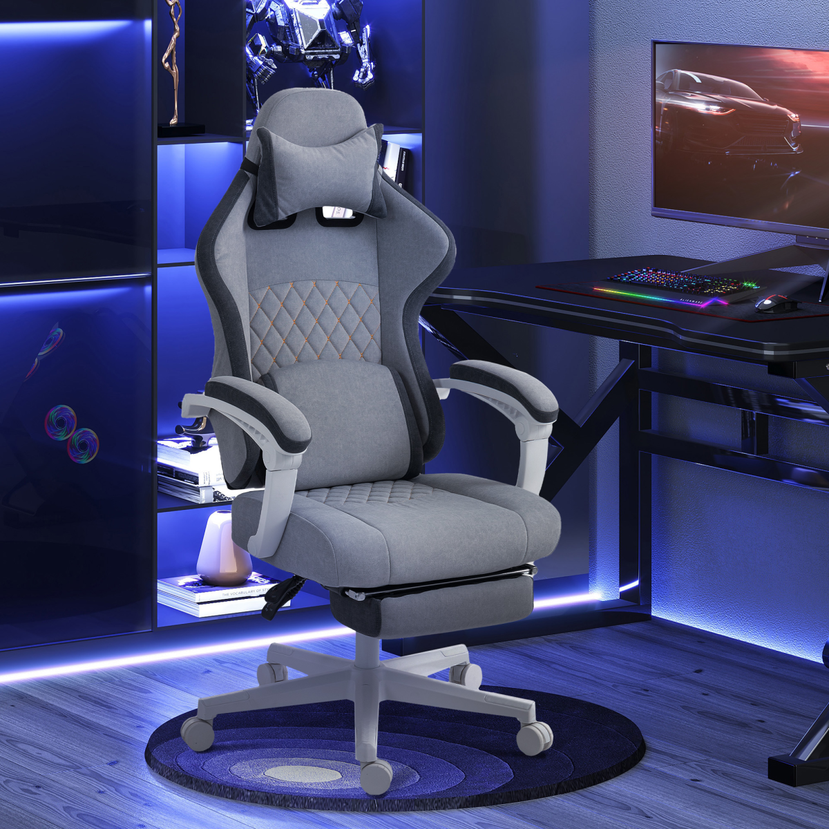 Elegant Grey Velvet Recliner Chair with Adjustable Height for Ultimate Comfort