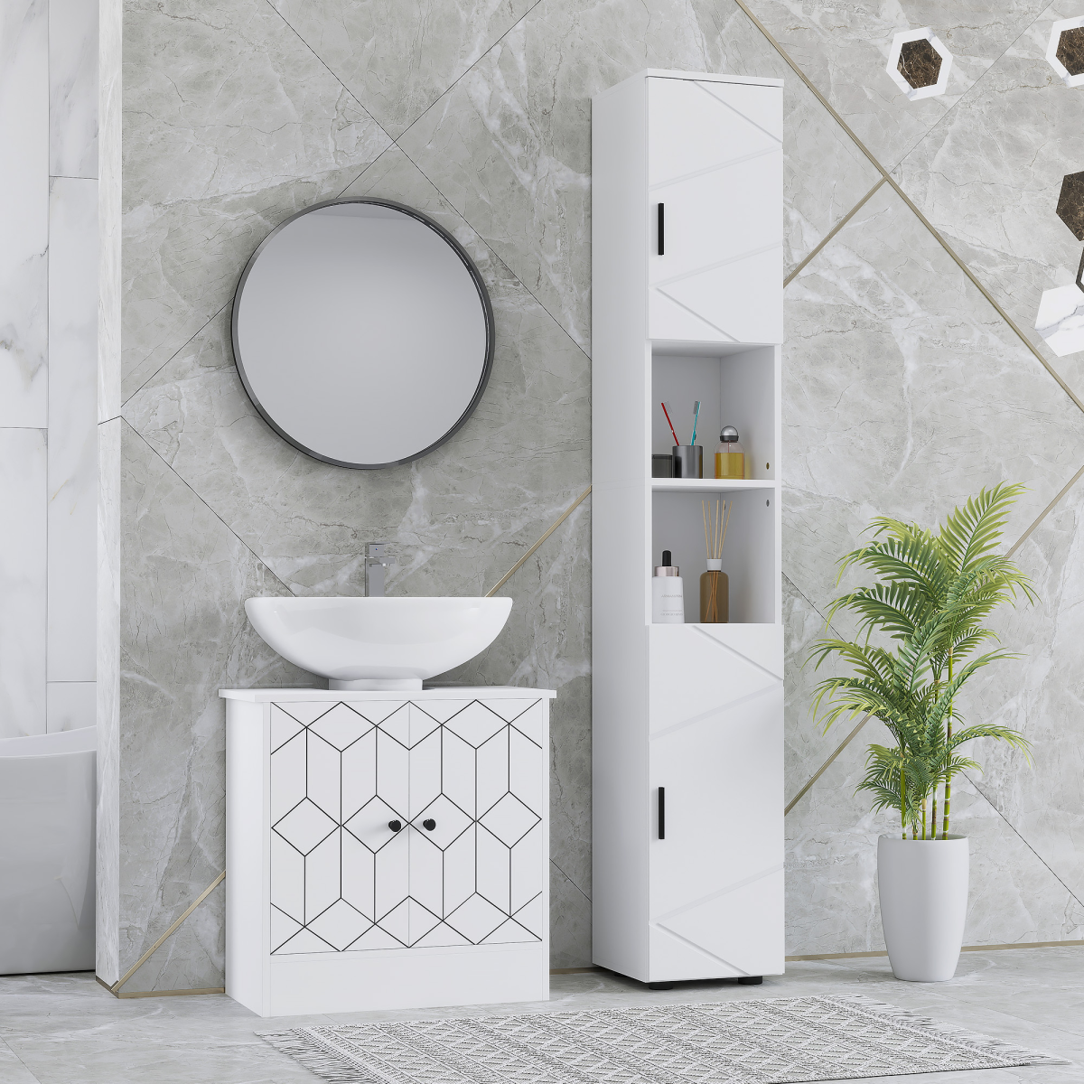 Smart Slim Storage Cabinet: Optimize Your Bathroom Space with Style!