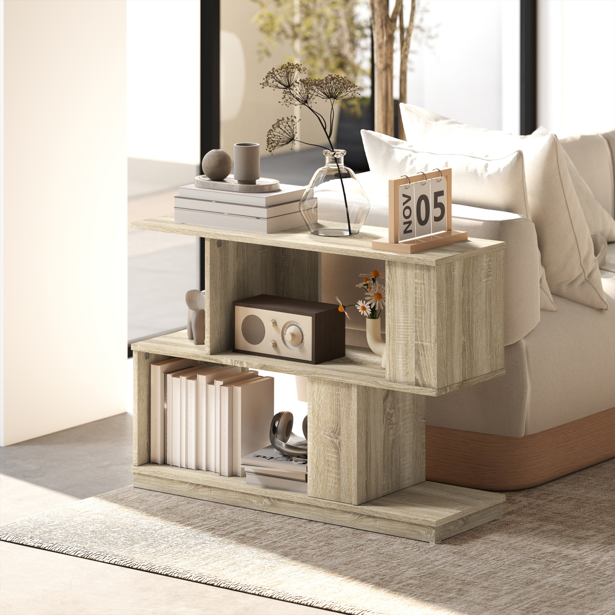 Elevate Your Space: S-Shaped Modern End Table & Nightstand