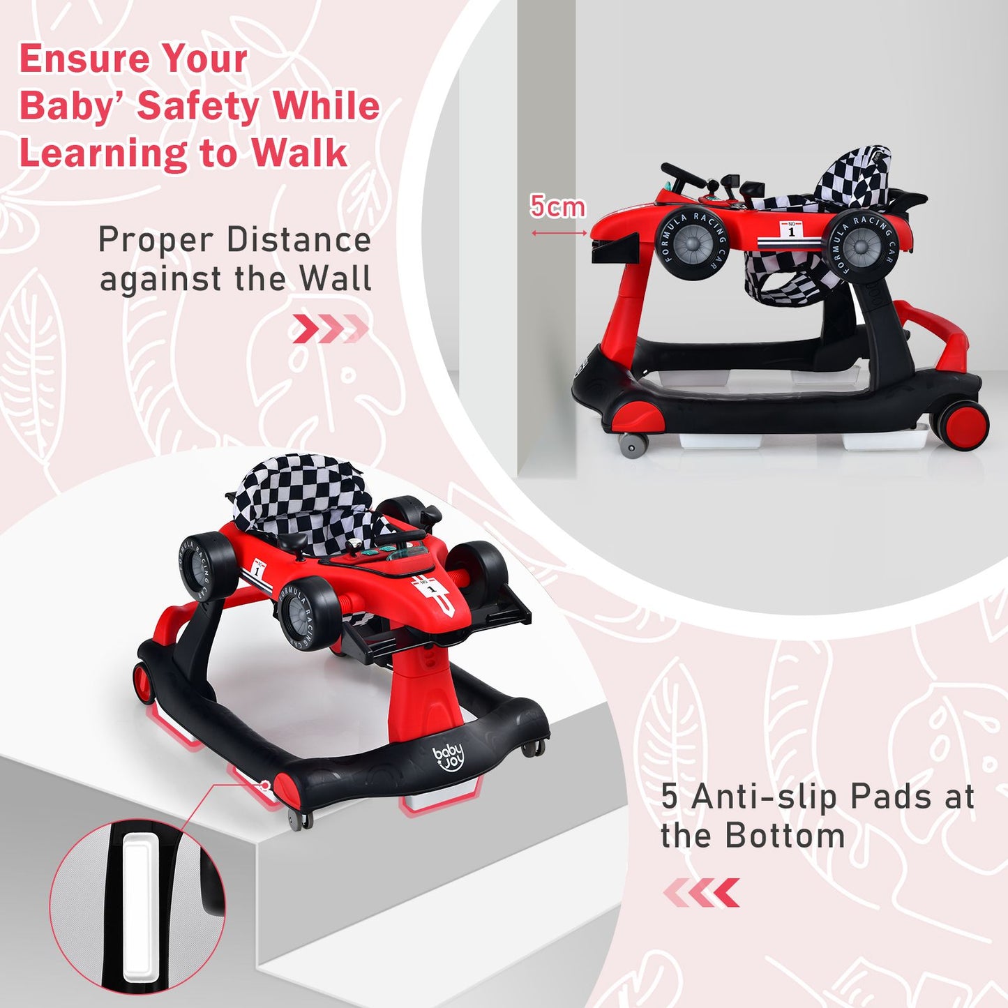 Versatile 4-In-1 Baby Push Walker - Adjustable Height & Speed for Growing Toddlers