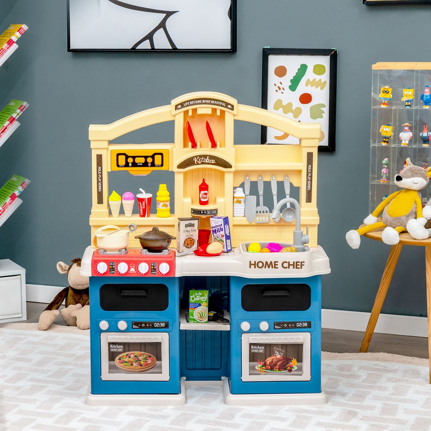 Ultimate 69-Piece Kids Kitchen Playset with Realistic Boiling and Vapor Effects!