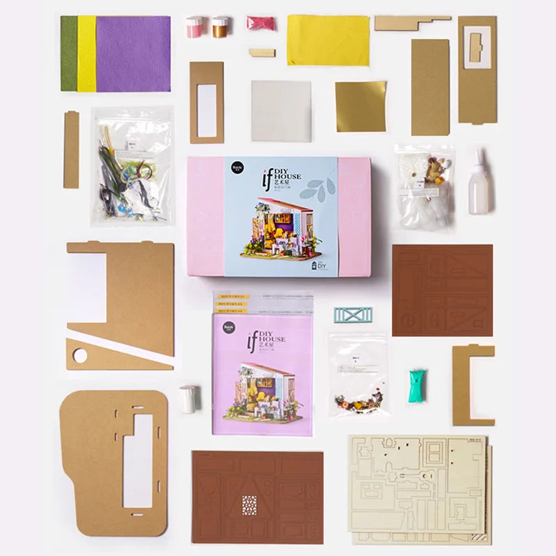Enchanting DIY Wooden Miniature Dollhouse Kit - 1:24 Scale Handmade Model for All Ages