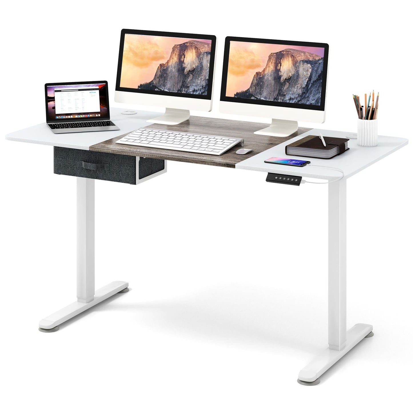 Transform Your Workspace: Electric Height Adjustable Standing Desk with USB Charging Port