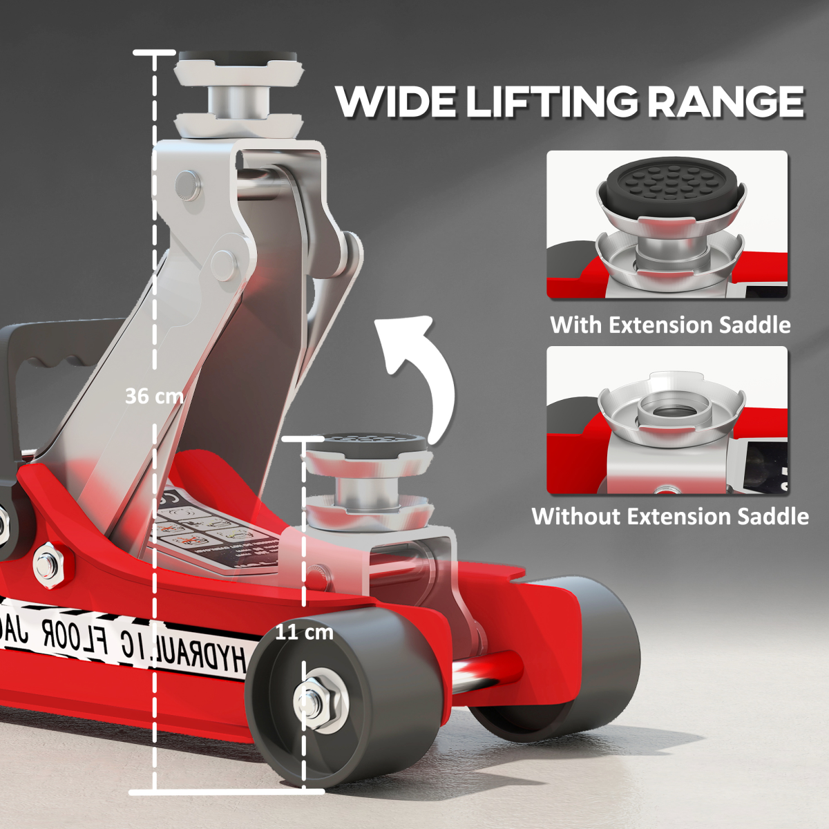 2.5T Hydraulic Low Profile Floor Jack - Versatile & Durable, Red