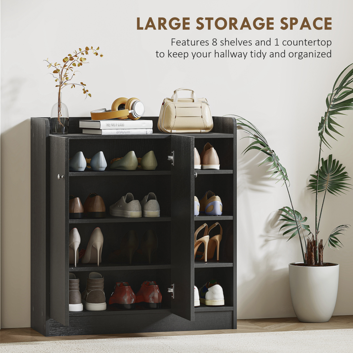 Adjustable Shoe Storage Cabinet - Organize & Tidy Up to 12 Pairs