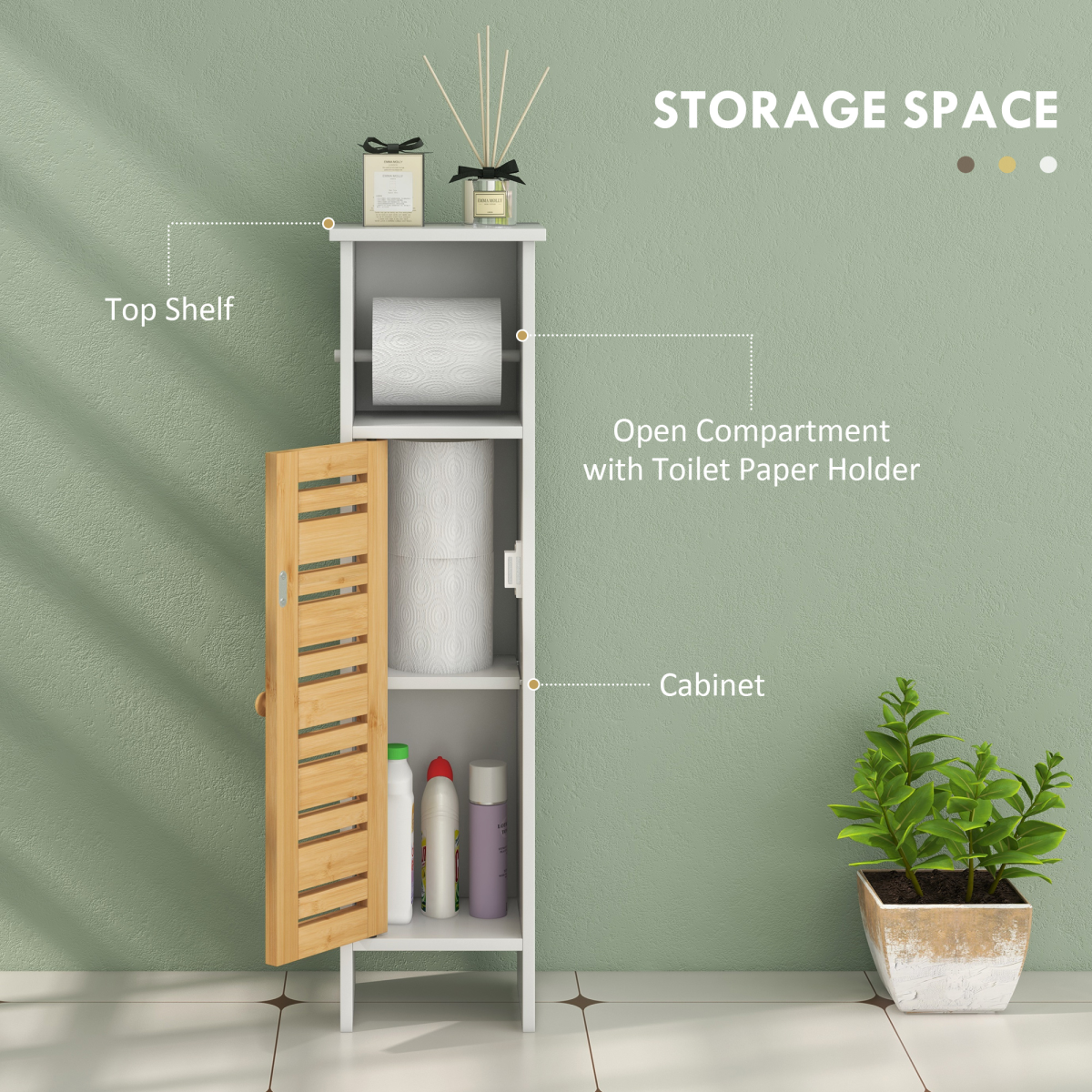 Slim Bathroom Cabinet: Stylish Space Saver with Adjustable Shelves