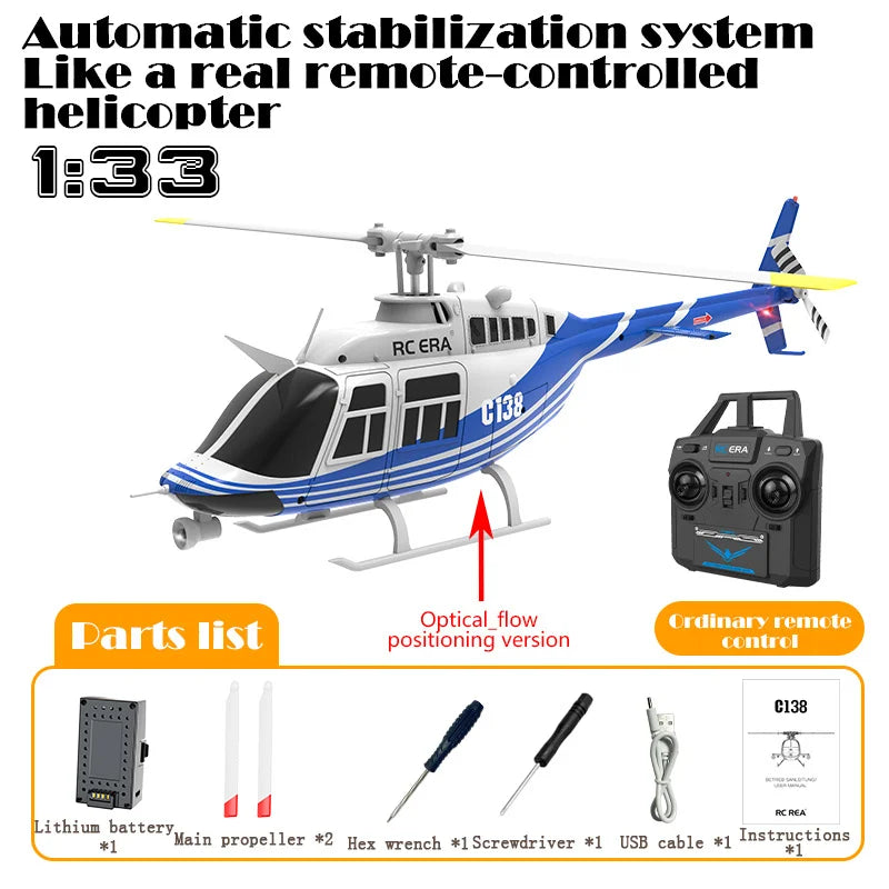 Experience the Thrill of Flight with the RC ERA C138 1:36 Remote Control Bell 206 Helicopter - Altitude Hold & 6-Axis Gyro Technology!
