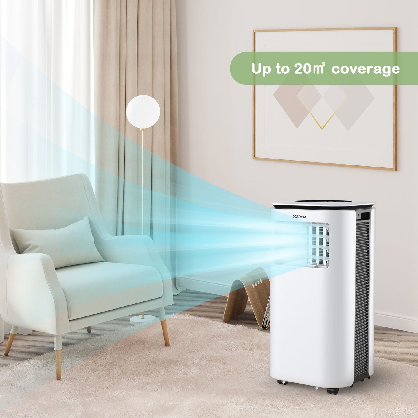 Stay Cool Anywhere: 4-in-1 Portable Air Conditioner 9000BTU with Remote Control