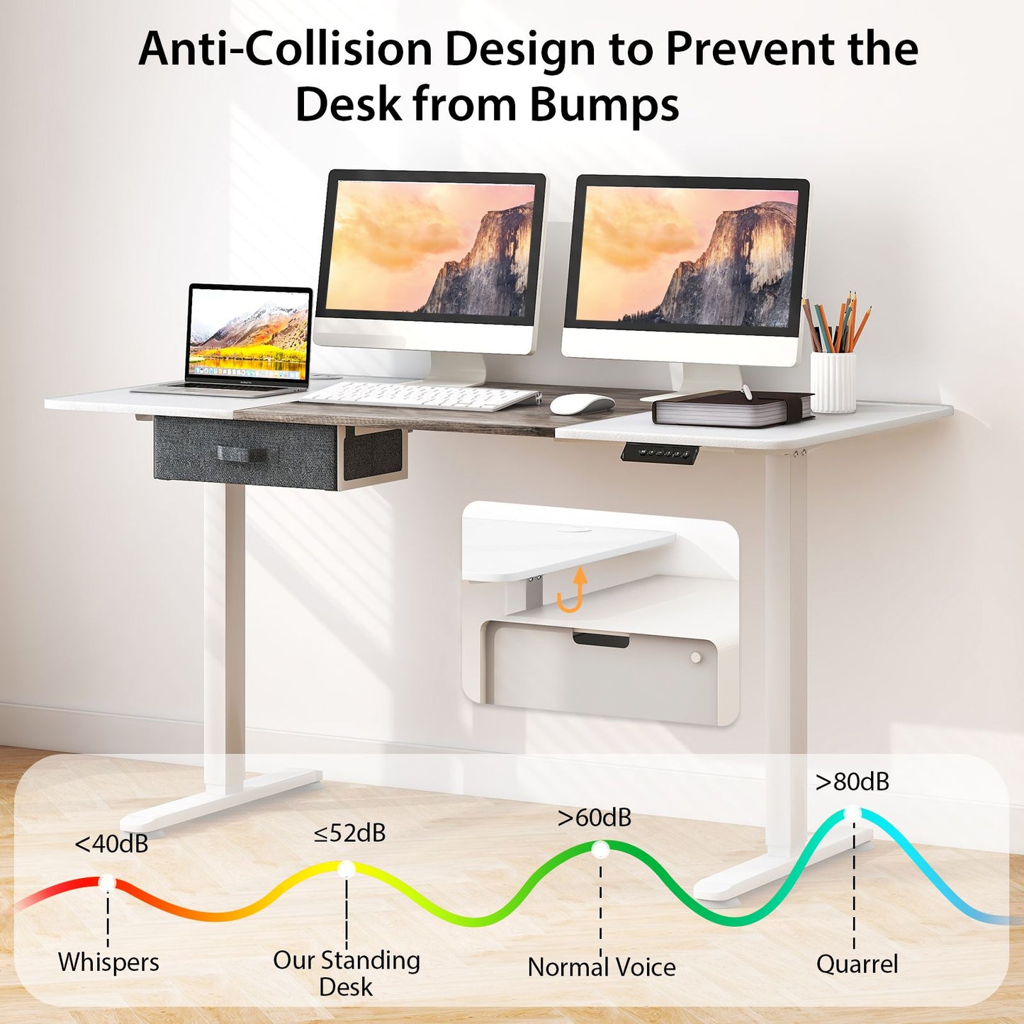 Transform Your Workspace: Electric Height Adjustable Standing Desk with USB Charging Port