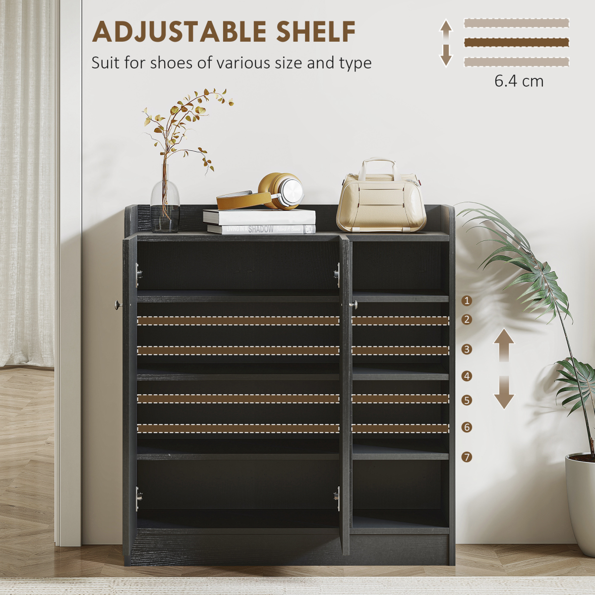Adjustable Shoe Storage Cabinet - Organize & Tidy Up to 12 Pairs