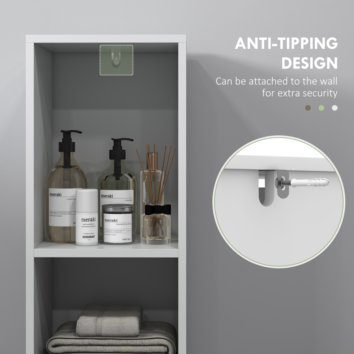 Slim White Bathroom Cabinet: Stylish Storage for Toiletries & Essentials