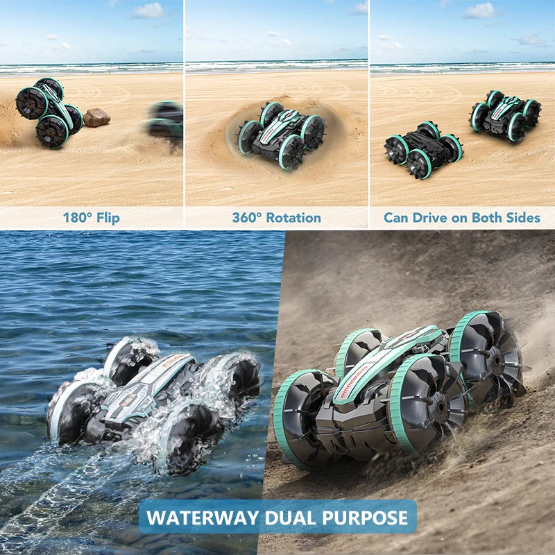 Amphibious Remote Control Car & Boat - 2.4G Waterproof 4WD Stunt Vehicle for All Terrain Fun