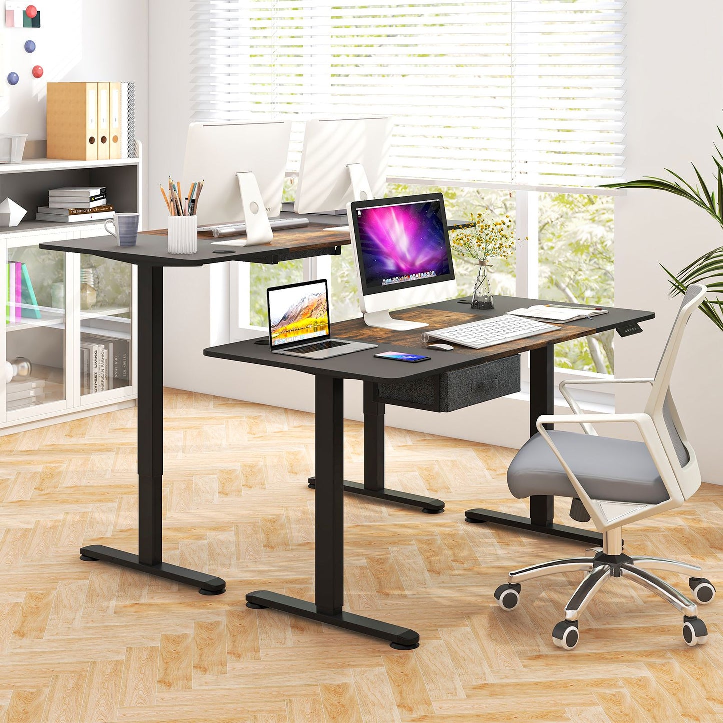 Transform Your Workspace: Electric Height Adjustable Standing Desk with USB Charging Port