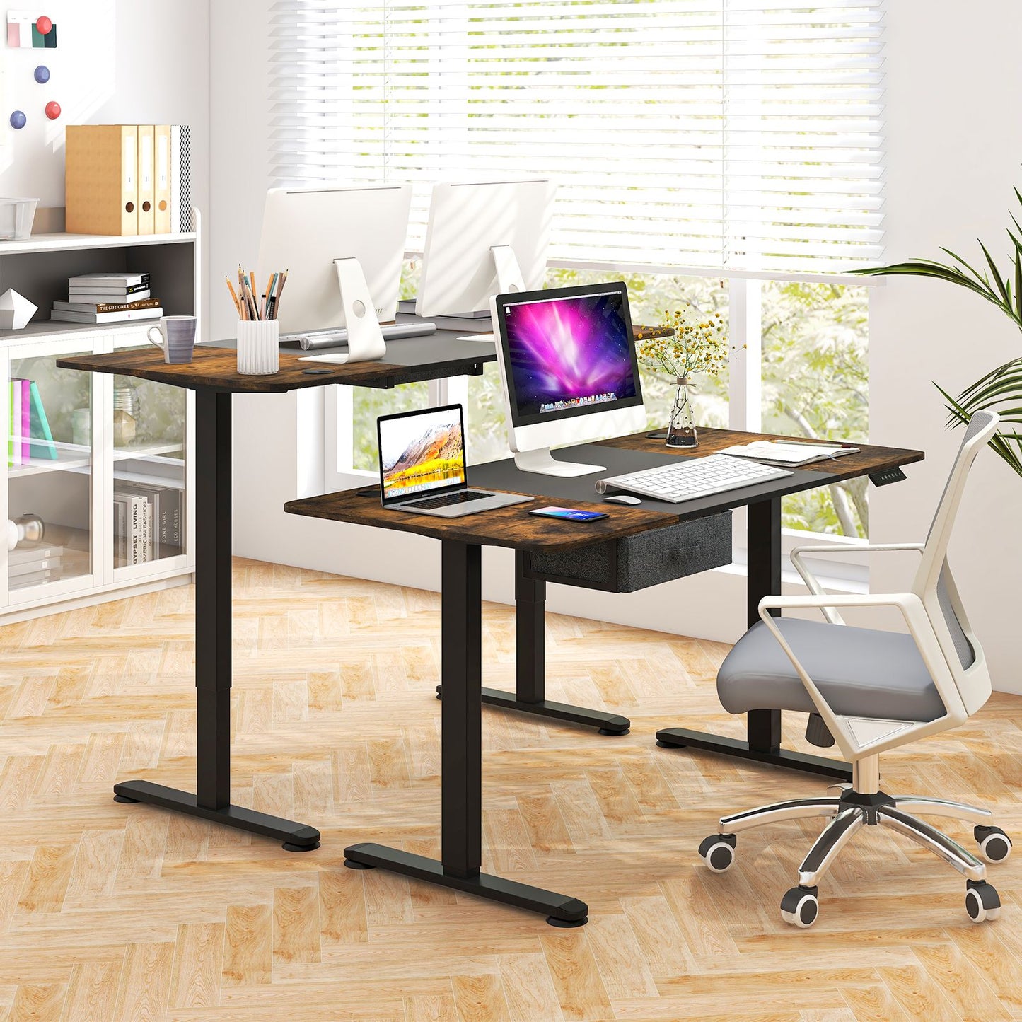 Transform Your Workspace: Electric Height Adjustable Standing Desk with USB Charging Port
