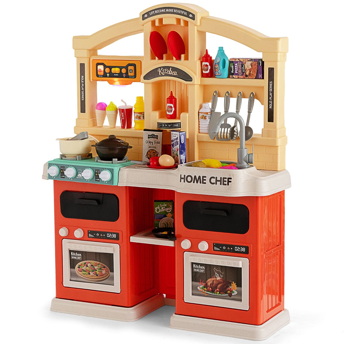 Ultimate 69-Piece Kids Kitchen Playset with Realistic Boiling and Vapor Effects!
