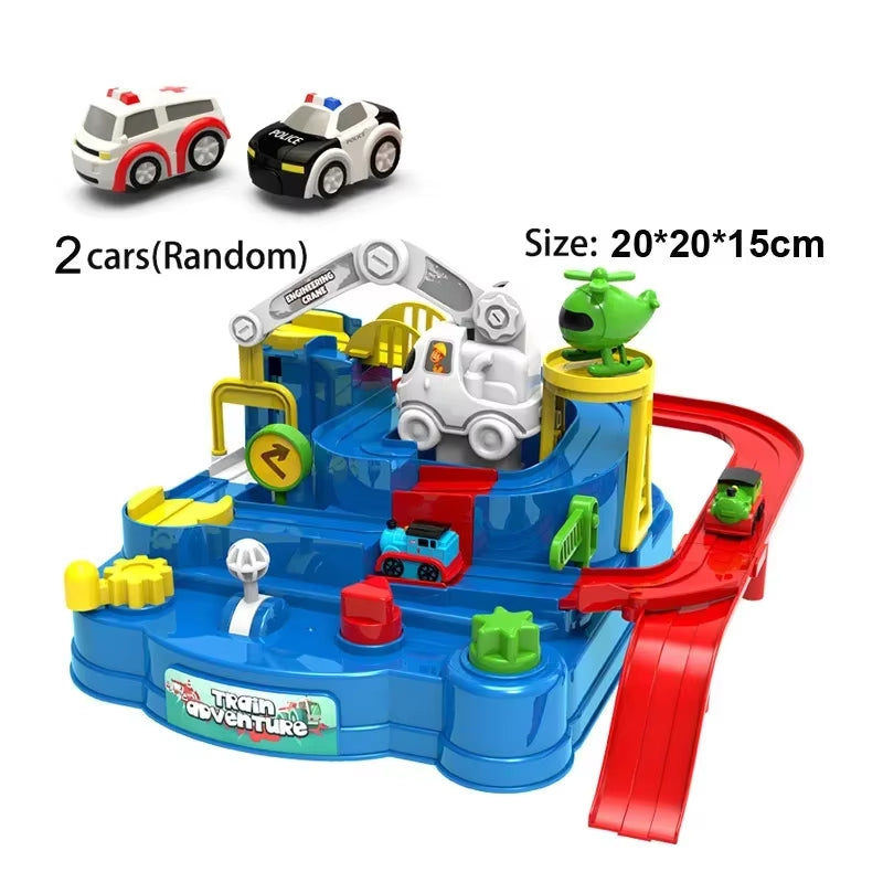 Ultimate Racing Rail Car Adventure Set - Interactive Educational Toy for Kids with Trains, Animals, and Space Rockets!