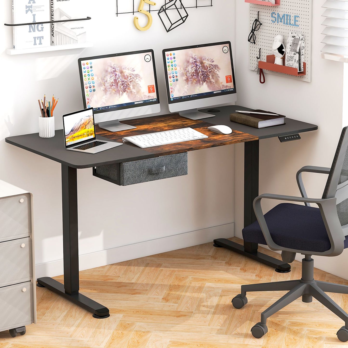 Transform Your Workspace: Electric Height Adjustable Standing Desk with USB Charging Port