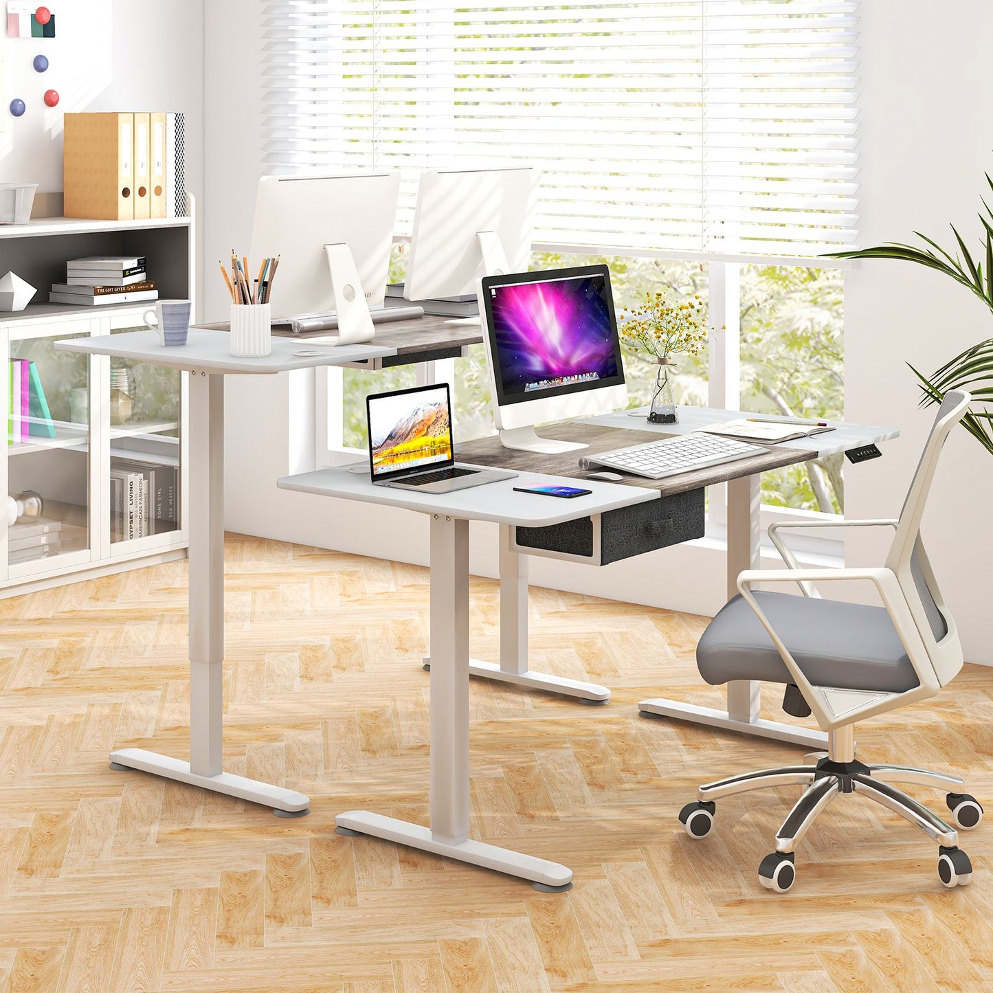 Transform Your Workspace: Electric Height Adjustable Standing Desk with USB Charging Port