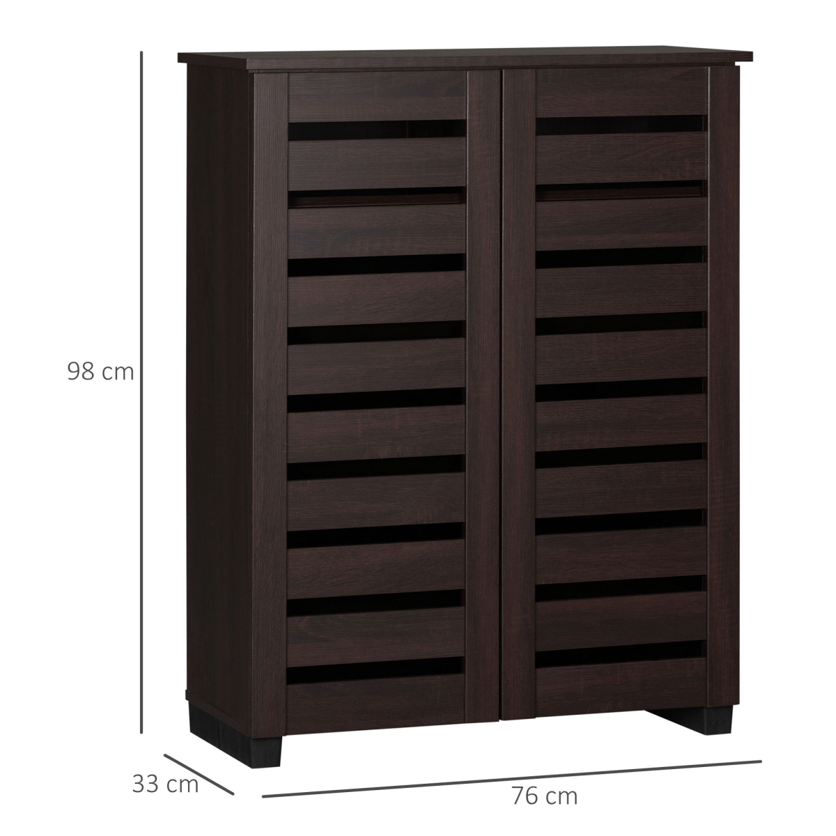 Elegant Shoe Cabinet - 15-Pair Capacity with Adjustable Shelves & Slatted Doors
