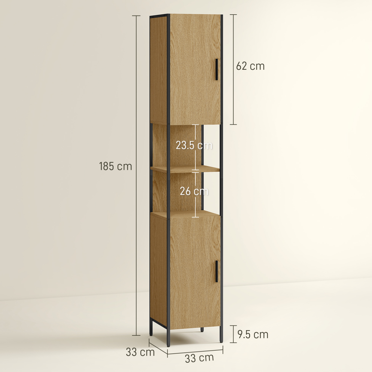 Slim Industrial Bathroom Cabinet – Stylish Storage for a Clutter-Free Oasis