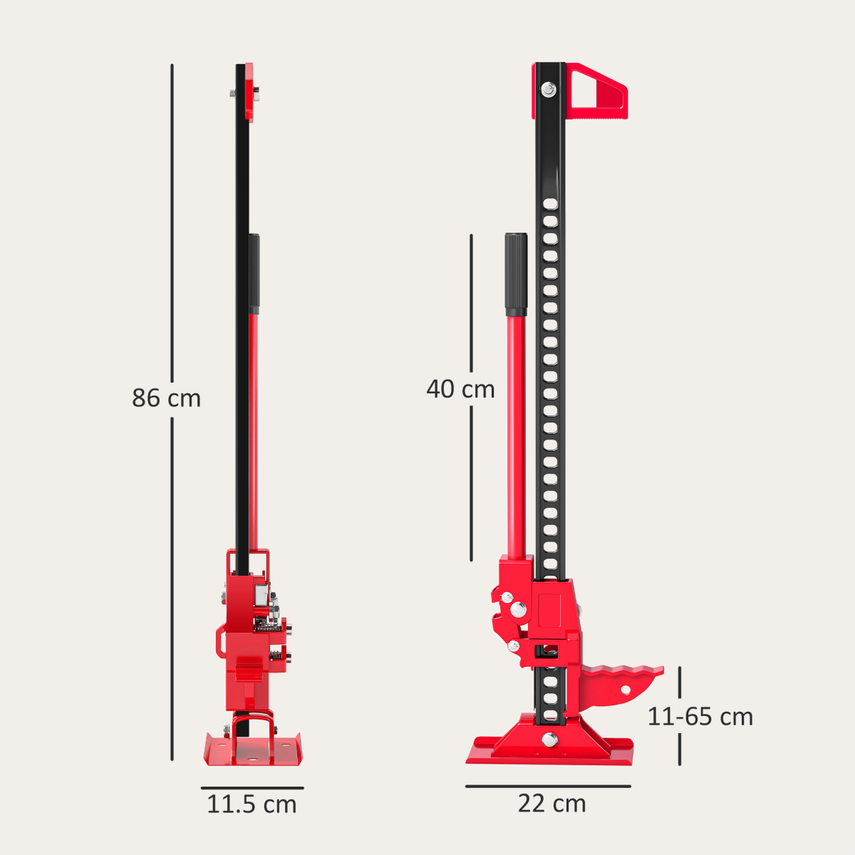 33" High Lift 3-Tonne Farm Jack for 4x4 Vehicles