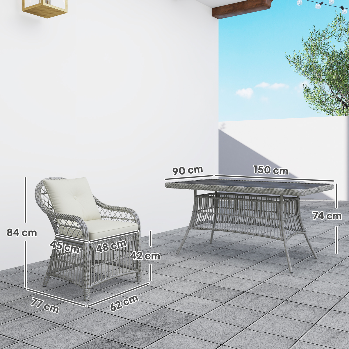 6-Seater Rattan Dining Set: Elegant & Comfy Garden Furniture