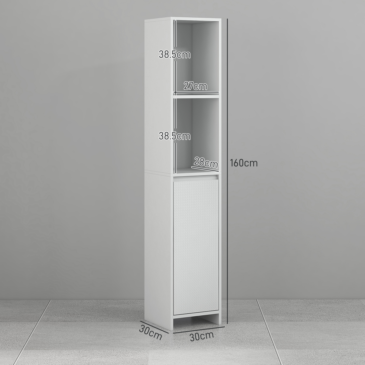 Slim White Bathroom Cabinet: Stylish Storage for Toiletries & Essentials