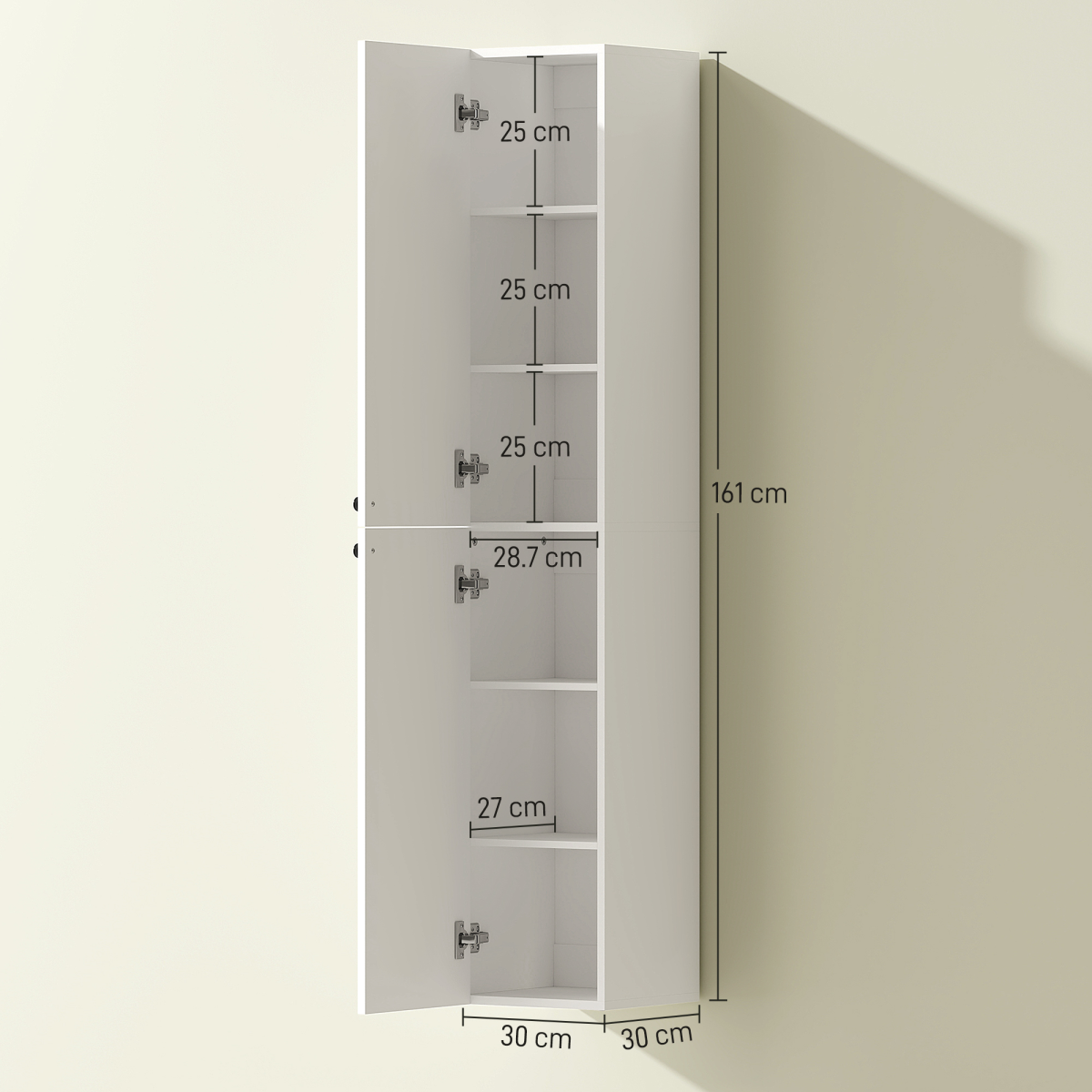 Maximize Space: Wall-Mounted Slim Bathroom Cabinet with 6-Tier Storage