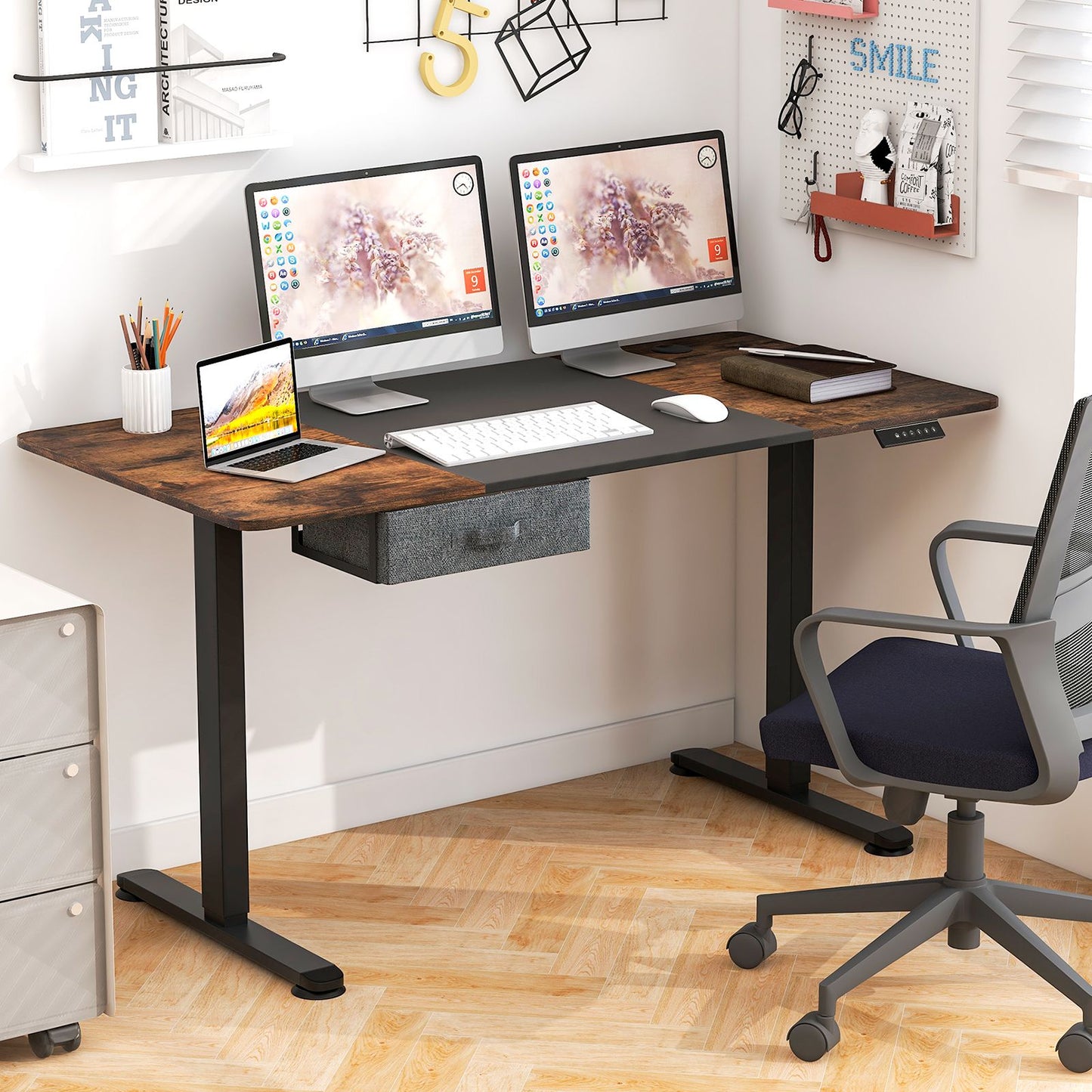 Transform Your Workspace: Electric Height Adjustable Standing Desk with USB Charging Port
