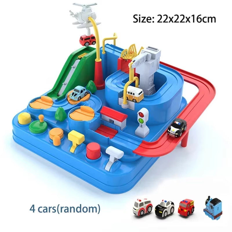 Ultimate Racing Rail Car Adventure Set - Interactive Educational Toy for Kids with Trains, Animals, and Space Rockets!