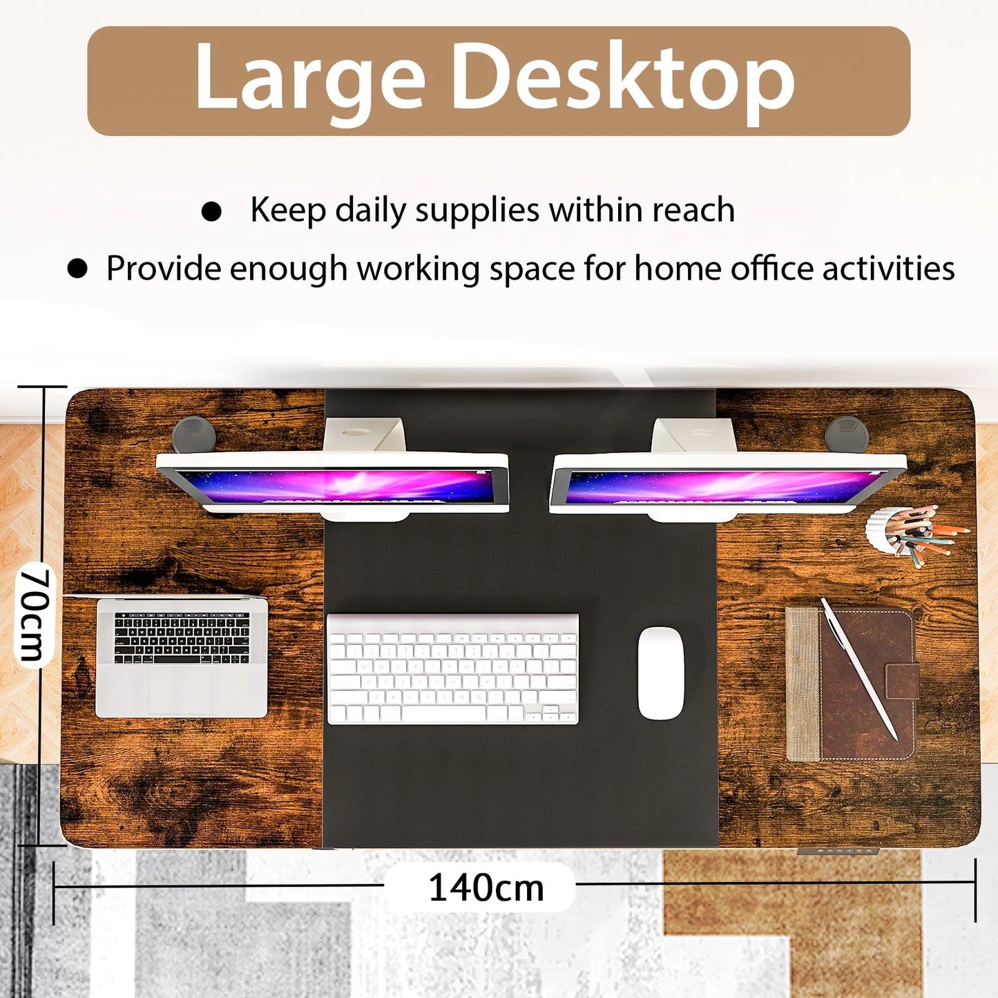 Transform Your Workspace: Electric Height Adjustable Standing Desk with USB Charging Port