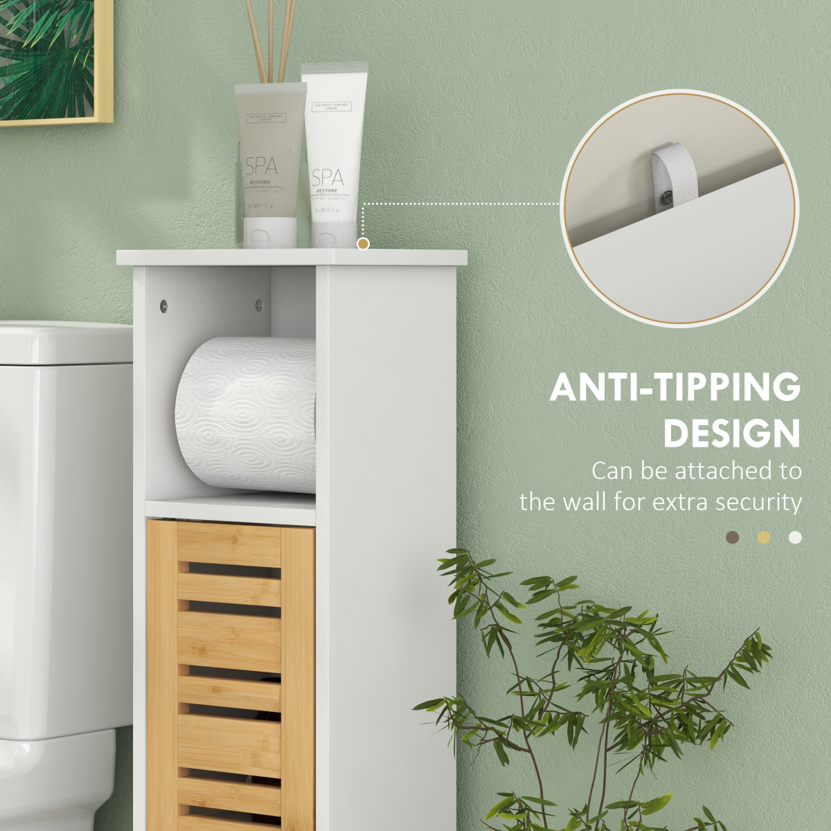 Slim Bathroom Cabinet: Stylish Space Saver with Adjustable Shelves