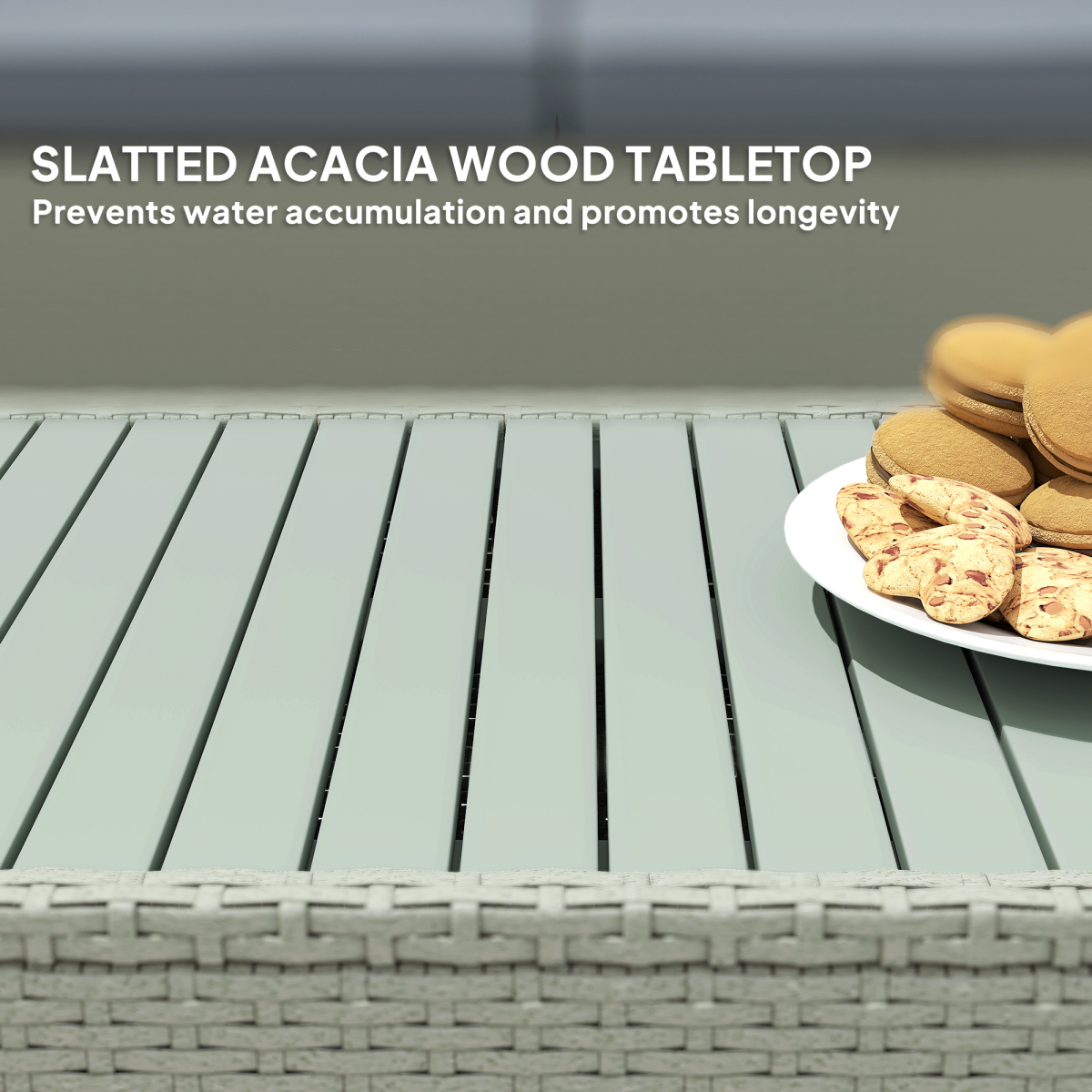 Chic 4-Piece Rattan Garden Set with Cushions - Light Grey Comfort!